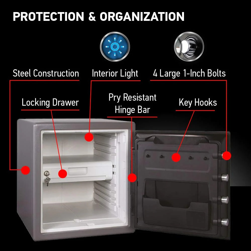 Digital Safe Box, Waterproof and Fireproof Alloy Steel Security Safe for Home and Office