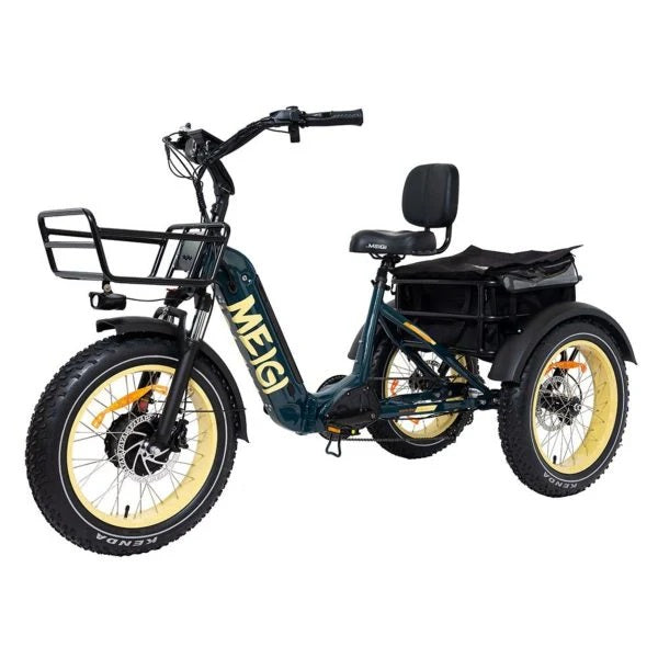 20 48V/14AH 750W Foldable Fat Tire Electric Trike, 330LBS