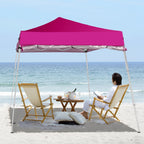 6x6ft Pop Up Canopy Tent - Portable Waterproof Gazebo for Camping & Patio Use, Easy Setup with Carry Bag & Slant Legs, Pink