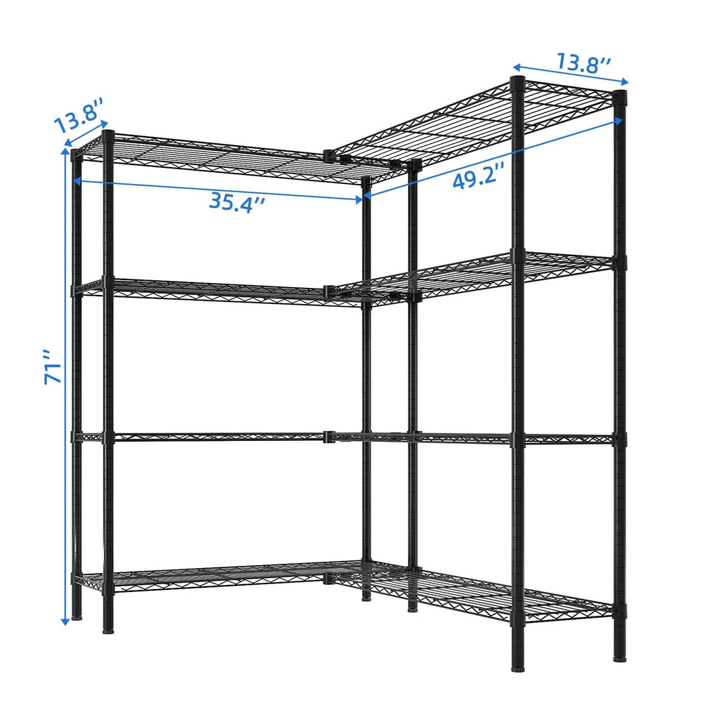Zimtown Heavy Duty Storage Shelves, 63"W Wire Shelving Unit, Adjustable 4 Tier Metal Shelves Organizer Silver for Pantry Kitchen Basement, 1500 lbs Capacity