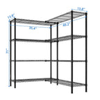 Zimtown Heavy Duty Storage Shelves, 63"W Wire Shelving Unit, Adjustable 4 Tier Metal Shelves Organizer Silver for Pantry Kitchen Basement, 1500 lbs Capacity