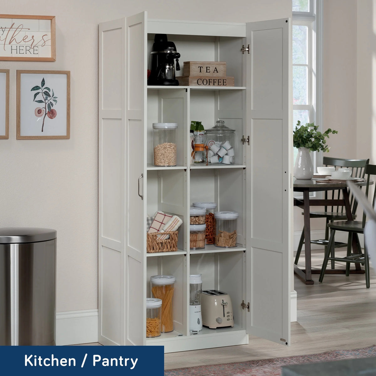 Sauder Select 2 Door Storage Cabinet, Reclaimed Pine Finish