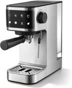 Espresso Machine 20 Bar, 1350W Instant Heating Coffee Maker with Stainless Steel Steam Wand & Touch Color Display, 6-in-1, 1.3L Removable Tank, Compact Stainless Steel