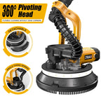 ZHJAN Electric Drywall Sander with Vacuum - Heavy Duty 880W, 5-Speed 1000-2100RPM, Extendable Handle, 12 Discs & Dust Bag, LED Light (59")