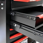 NIGSQJB 30.5"H Rolling Tool Chest Cart with 6 Drawers, 7 Small Tool Boxes Organizers, Lockable Tool Cabinet Storage with Wheels for Garage, Warehouse,Workshop, Repair Shop, DIY, Red