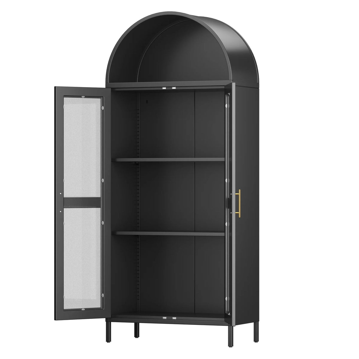 GangMei 71 Inches Tall Metal Garage Storage Cabinets with 5 Adjustable Shelves & Pegboards, Lockable Steel Black Storage Cabinet with Doors for Office, Home, School, Shops, Garage, Assembly required