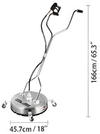 VEVOR 21" Surface Cleaner Pressure Flat Surface Cleaning 4000 PSI Max Working Pressure Flat Surface Cleaner Stainless Steel Rotating Surface Cleaner with 3 Nozzle Front Spray Bar