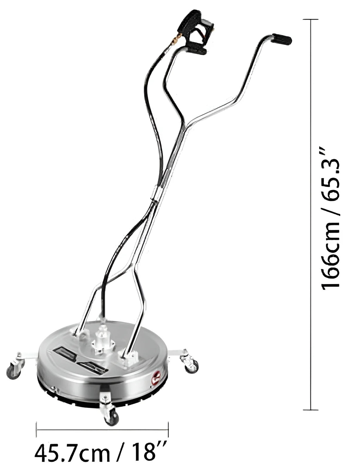 VEVOR 21" Surface Cleaner Pressure Flat Surface Cleaning 4000 PSI Max Working Pressure Flat Surface Cleaner Stainless Steel Rotating Surface Cleaner with 3 Nozzle Front Spray Bar