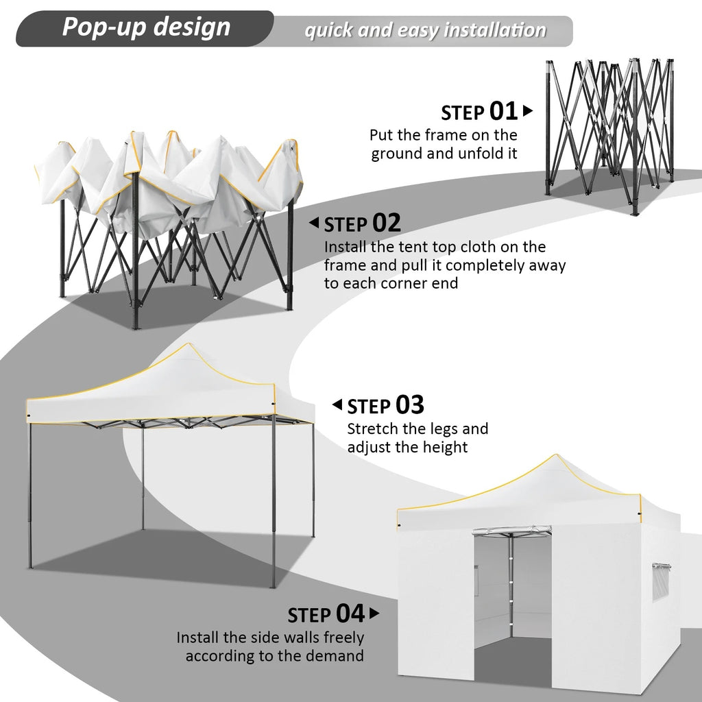SANOPY 10'x10' Pop up Canopy Tent Anti-UV Waterproof Outdoor Gazebo Instant Party Wedding Backyard Canopy Tent Shade Shelter for Backyard, Patio, Parties,Khaki