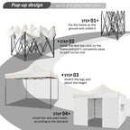 SANOPY 10'x10' Pop up Canopy Tent Anti-UV Waterproof Outdoor Gazebo Instant Party Wedding Backyard Canopy Tent Shade Shelter for Backyard, Patio, Parties,Khaki
