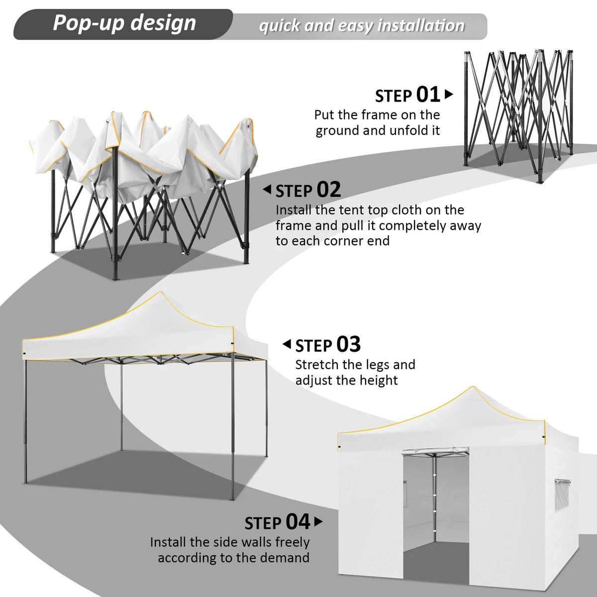 SANOPY 10'x10' Pop up Canopy Tent Anti-UV Waterproof Outdoor Gazebo Instant Party Wedding Backyard Canopy Tent Shade Shelter for Backyard, Patio, Parties,Khaki