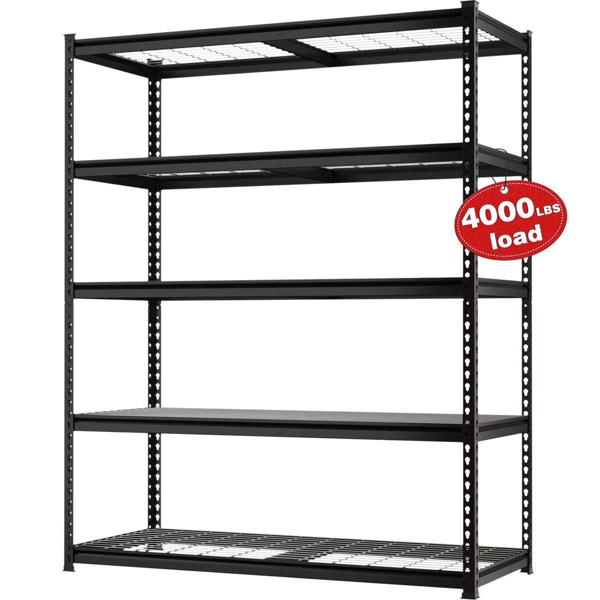 WORKPRO 4000 lbs 5-Tier Metal Shelving Unit, 72-H x 48-W x 24-D, Heavy Duty Adjustable Storage Rack, for Garage, Basement, Warehouse, Workshop