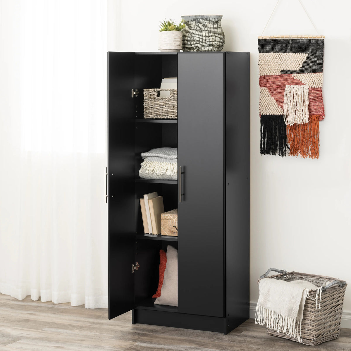 Prepac Elite Deep Storage Cabinet for Garage, 24" W x 65" H x 16" D, Black