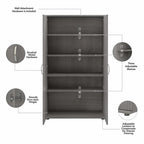 Pemberly Row Tall Garage Storage Cabinet in Platinum Gray - Engineered Wood