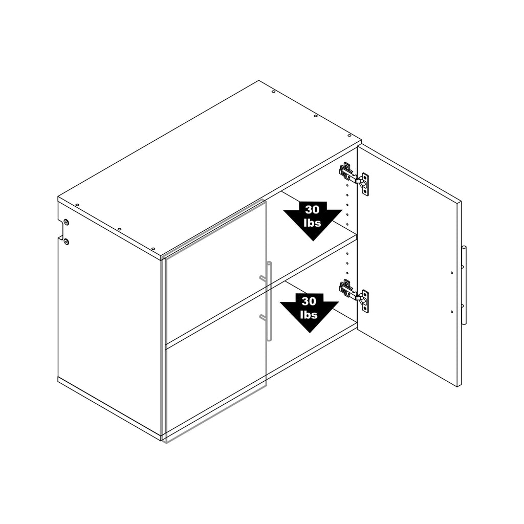 Prepac HangUps 30" Upper Wooden Garage Storage Cabinet in Black