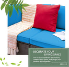 5-Piece All-Weather Patio Furniture Set with Cushions, Outdoor Wicker Conversation Sofa Set for Garden, Deck & Backyard