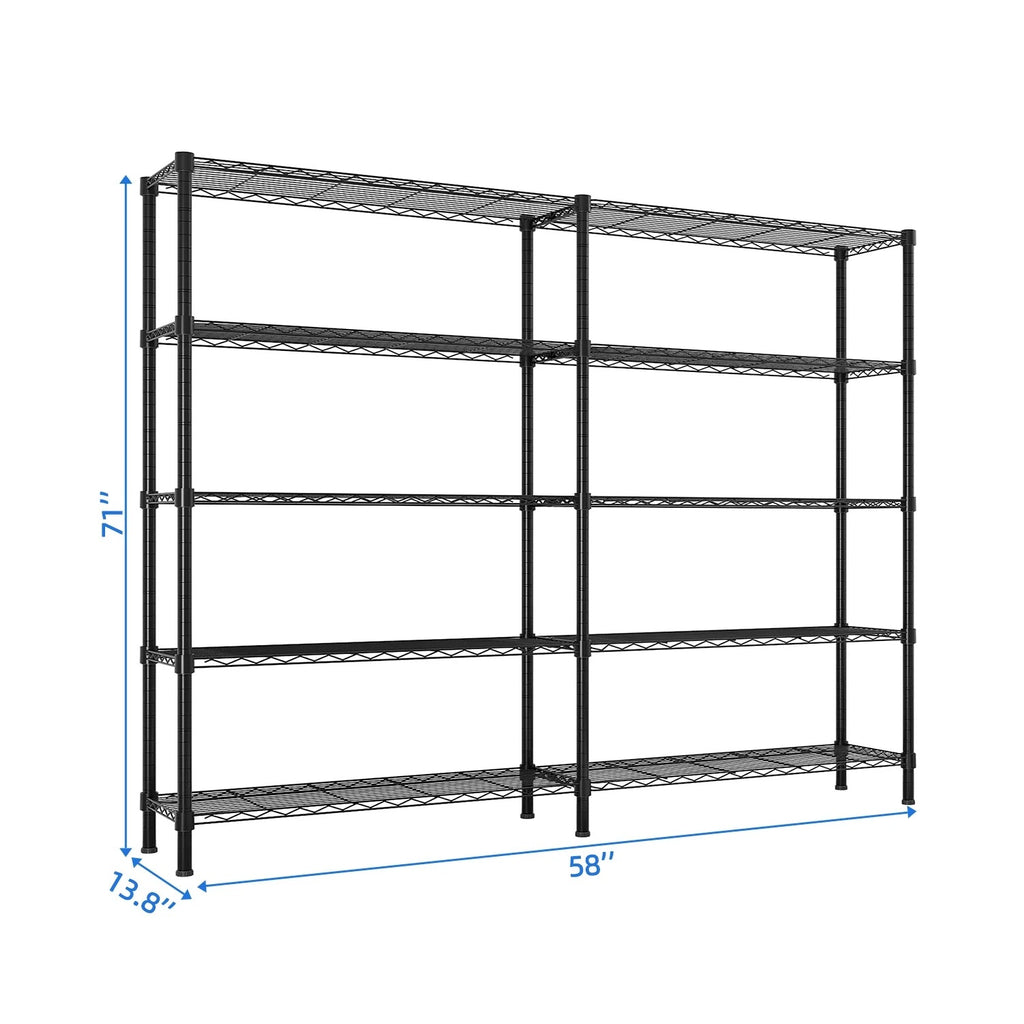 Zimtown Heavy Duty Storage Shelves, 63"W Wire Shelving Unit, Adjustable 4 Tier Metal Shelves Organizer Silver for Pantry Kitchen Basement, 1500 lbs Capacity