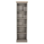 Tall Narrow Wood Bookcase, Slim Freestanding Bookshelf for Small Spaces, Home Office and Living Room