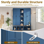 Euroco Modern Farmhouse Hall Tree -C 4-in-1 Entryway Bench with Cabinets, Hooks & Shoe Storage, Wood-Grain Finish, Handles, Anti-Tip Safety
