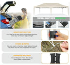 HOTEEL Canopy 10'x20' Pop Up Canopy Tent Heavy Duty Waterproof Adjustable Commercial Instant Canopy Outdoor Party Canopy Parties,Wedding,Outside Patio,Event,Backyard,White