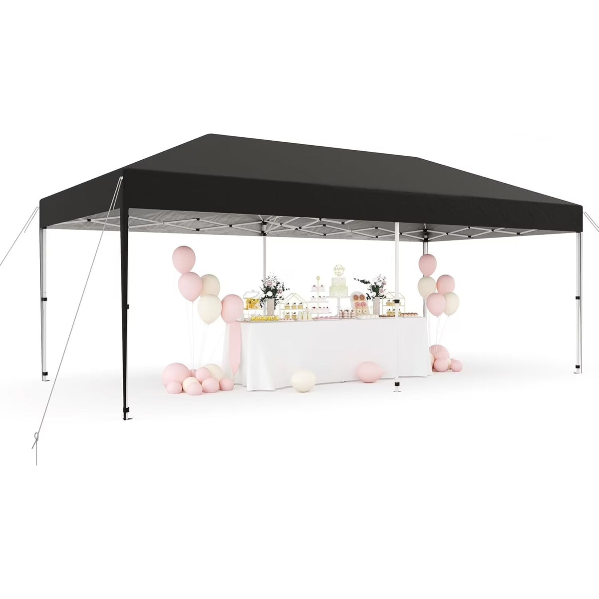 Telyswee 10'x 20' Pop Up Canopy Tent for Parties, Heavy Duty Commercial Canopy Tent Outdoor Vendor Party Tent Waterproof Gazebo Shelter for Patio Outdoor Party Events
