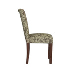 Set of 2 Upholstered Medallion Dining Chairs, Comfortable Parsons Style Chairs for Kitchen and Dining Room