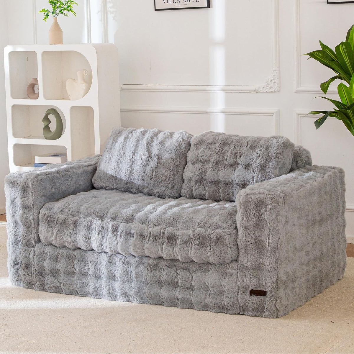 Loveseat Sofa Couch, Upholstered Bean Bag Chair Cloud Seat
