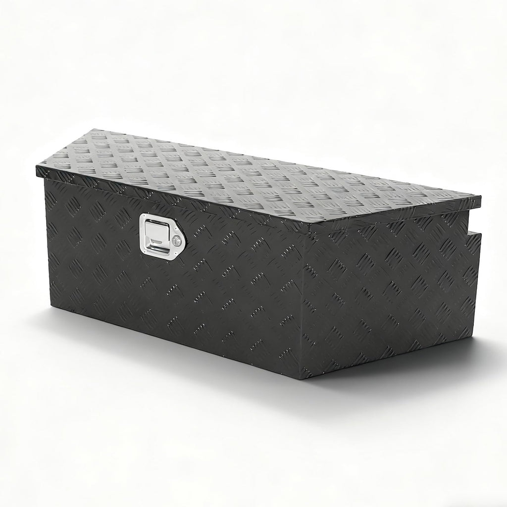 39 inch Trailer Tongue Box,Aluminum Trailer Tool Box for Storage,Trailer Box w/Lock and Keys,Heavy Duty Waterproof Black Box - 39 X 15 X 12 inch
