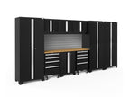 NewAge Products Bold Series Gray 10 Piece Cabinet Set, Heavy Duty 24-Gauge Steel Garage Storage System, Slatwall Included