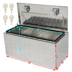 GZXS 36" Aluminum Storage Box Truck Underbody Toolbox Trailer RV Tool Heavy Duty Aluminum Tool RV ATV Trailer Storage Boxes W/Locks Keys Silver (36" x 18" x 17")
