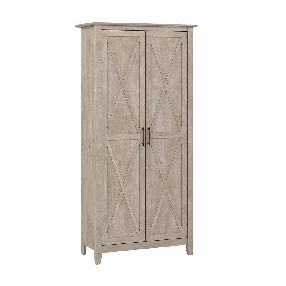 Key West Tall Storage Cabinet with Doors in Bing Cherry - Engineered Wood