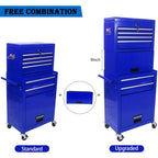 NIGSQJB 3-In-1 Tool Chest on Wheels with 6 Drawers, 52"H Tool Storage Cabinet with Auto Locking System,Detachable Top,Tool Box Organizer for Garage,Workshop,Repair Shop,DIY, Red