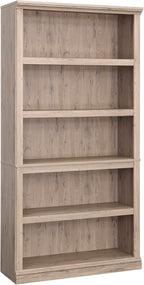 5-Shelf Split Bookcase / Bookshelf, Oiled Oak Finish