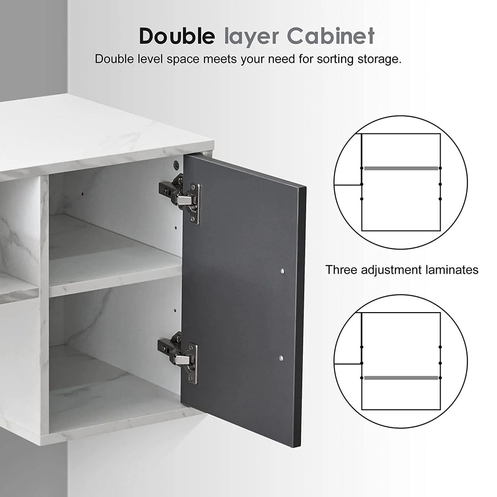 BarberPub Barber Wall Mount Station with Drawers, Beauty Multi-Functional Storage Cabinet 2530
