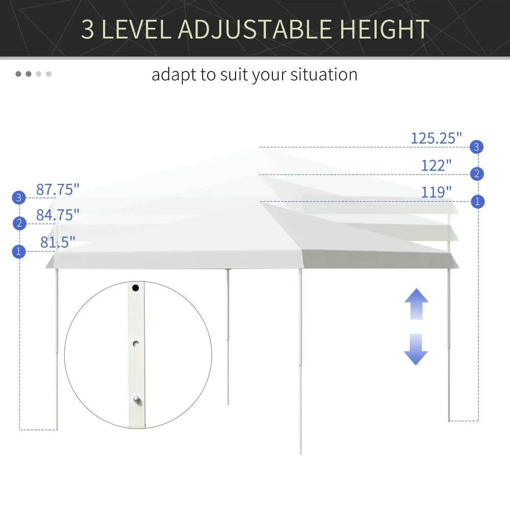 Barara King Outdoor Canopy Tent, Patio Portable Canopy,13' x 13' Pop Up Canopy Tent, Instant Sun Shelter, Tents for Parties,White