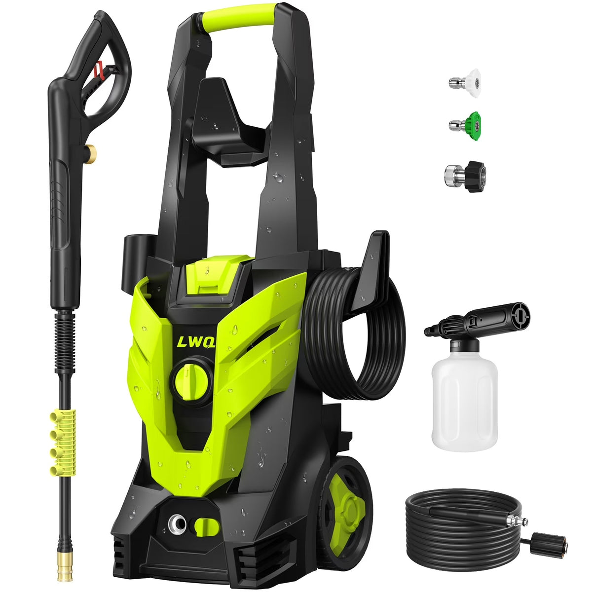 Electric Pressure Washer, 4200 PSI 2.5 GPM Power Washer with 2 Quick Connect Nozzles, High Pressure Cleaning Machine with Foam Cannon for Cars/Fences/Driveways/Patios/Home Cleaning