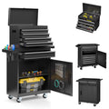 MUCHANT 5-Drawer Rolling Tool Chest, 2-in-1 Tool Box& Cabinet with Wheels, Drawers and Removable Top Tool Box for Garage, Warehouse, Workshop, Repair Shop, Black