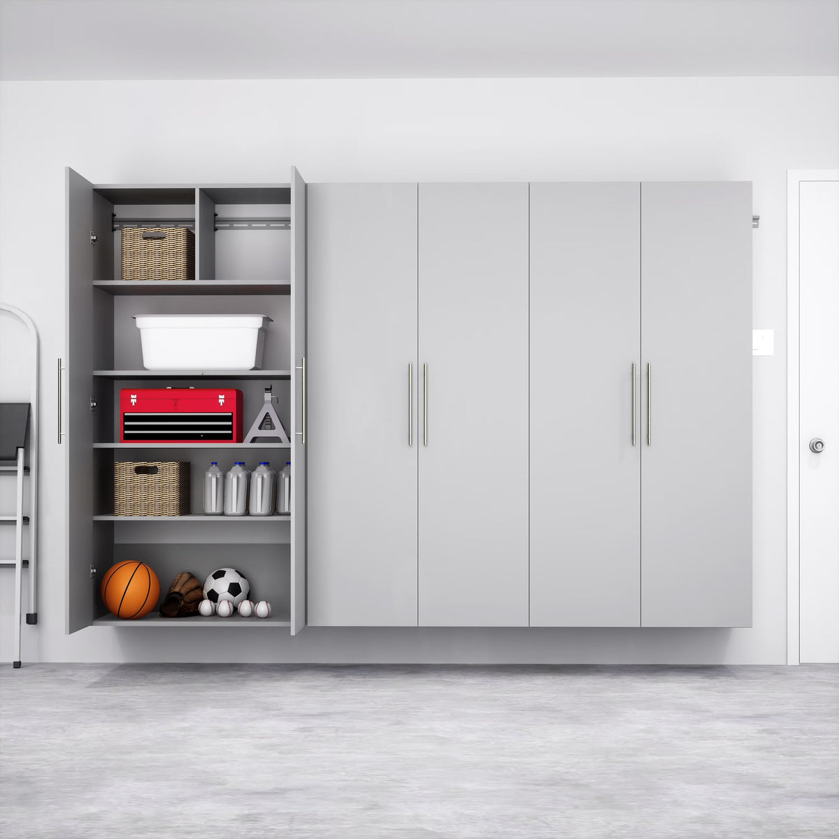 Prepac 3-Piece Extra Large HangUps Storage Cabinet Set, Light Gray