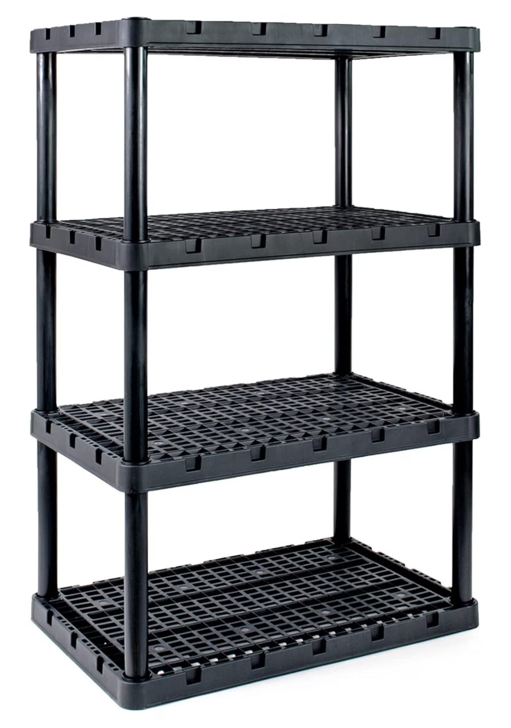 5 Shelf Knect-A-Shelf Ventilated Extra Heavy Duty Storage Unit Organizer System for Home, Garage, Basement, and Laundry, Black