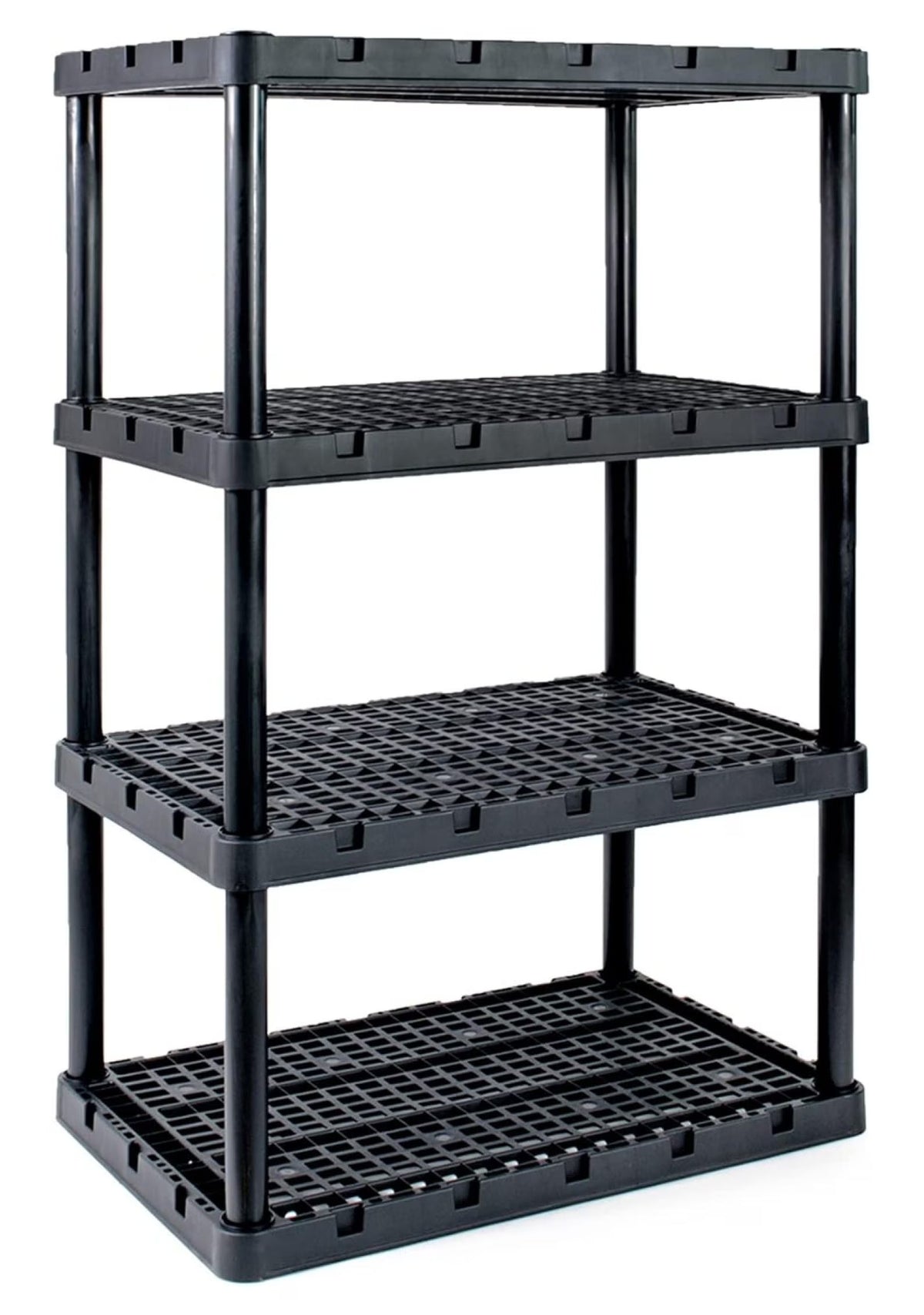 5 Shelf Knect-A-Shelf Ventilated Extra Heavy Duty Storage Unit Organizer System for Home, Garage, Basement, and Laundry, Black