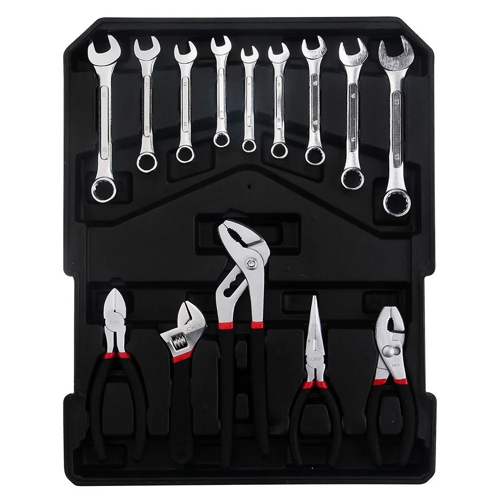 Tool Box with Tools 799pcs Household Tool Set with Aluminum Trolley Case, Auto Repair Tool Kit Toolbox and Wheels