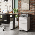 3 Drawer Mobile File Cabinet Under Desk Office, Fully Assembled Except Casters, Letter/legal Size, Black