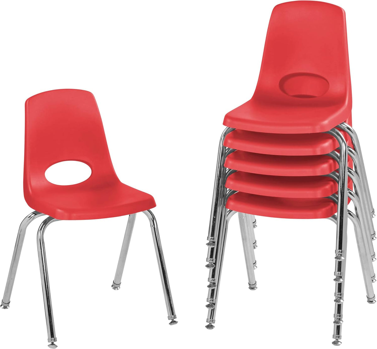 10" School Stack Chair with Swivel Glides, Purple, 6-Pack