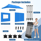 SANOPY 10' x 20' Pop up Canopy Party Tent with 6 Removable Sidewalls, Wave Eave Outdoor Waterproof Patio Gazebo Tent with Carry Bag, Backyards Camping Picnics, Black