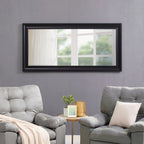 Tall Full Length Mirror, Oversized Rectangle Full Body Wall Mounted Mirror with Smooth Faux Wood Frame
