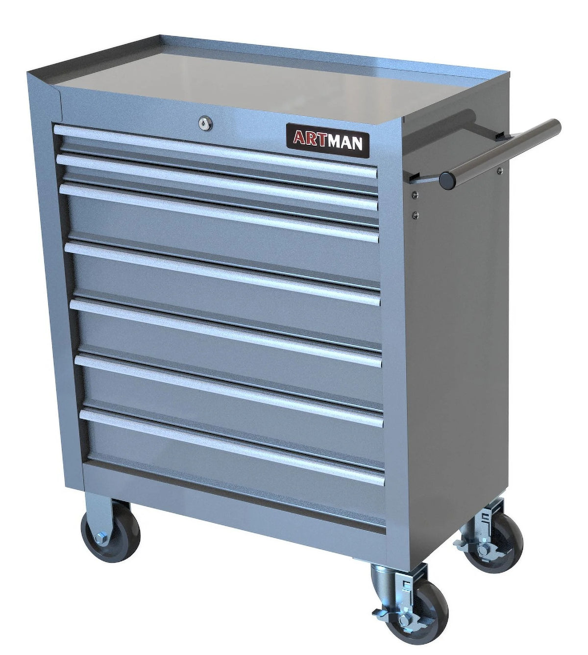 7-Drawer Metal Rolling Tool Chest with Wheels, Tool Storage Cabinet with Locking System, Toolbox with Wheels for Garage, Warehouse, Workshop, Repair Shop, Red