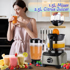 14 Cup Food Processor, 11-in-1 Food Processor and Blender Combo with Large Chute, 51 oz for Smoothies & Ice, for Chopping, Grinding, Slicing, Shredding, Purees & Dough, Dishwasher Safe