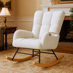 Nursery Rocking Chair, Teddy Glider Rocker with Pockets