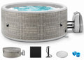 Segmart Inflatable Hot Tub, 3 to 5 Person Outdoor Hot Tub Spa, Portable Round Hot Tub w/100 Jets, Heater Pump, Tub Cover, Ground Cloth, 211Gal Capacity, Fits for Backyard, Patio
