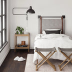 Wall Mount Upholstered Headboard with Metal Rail - Modern Bedroom Headboard